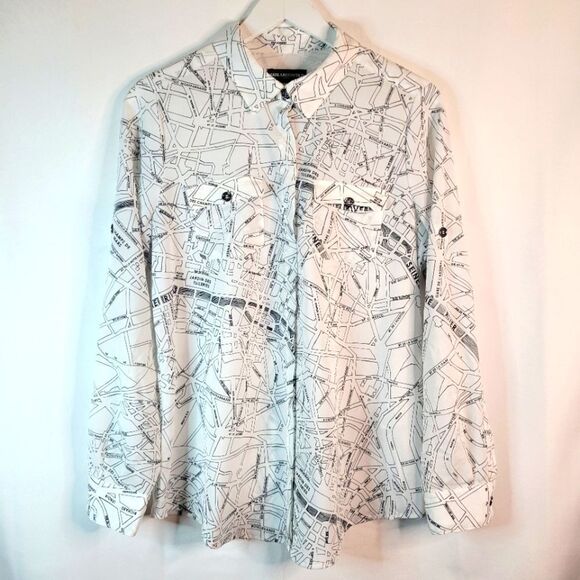 Karl Lagerfeld Paris Street Map Blouse - Picture 2 of 16